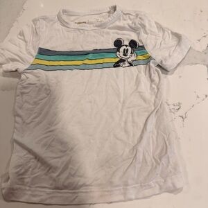 Little Sleepies White Tee with Mickey and Stripes
